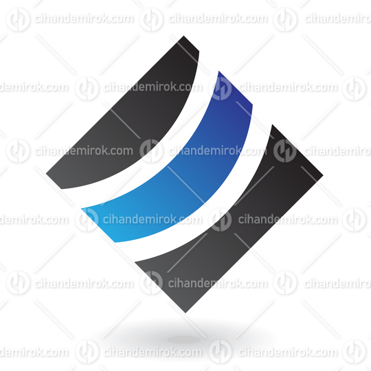 Blue and Black Sea Waves Logo Icon
