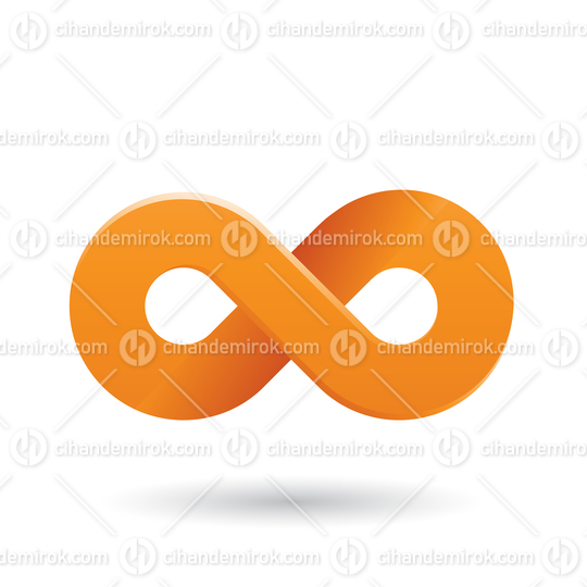 Orange Shaded and Thick Infinity Symbol Vector Illustration