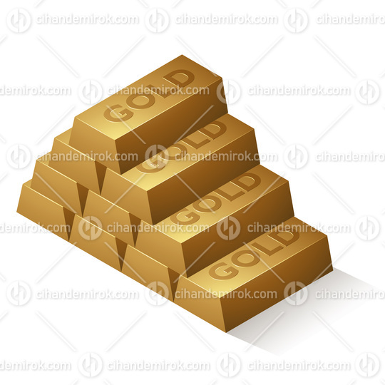 10 Gold Bars with Darker Embossed Text