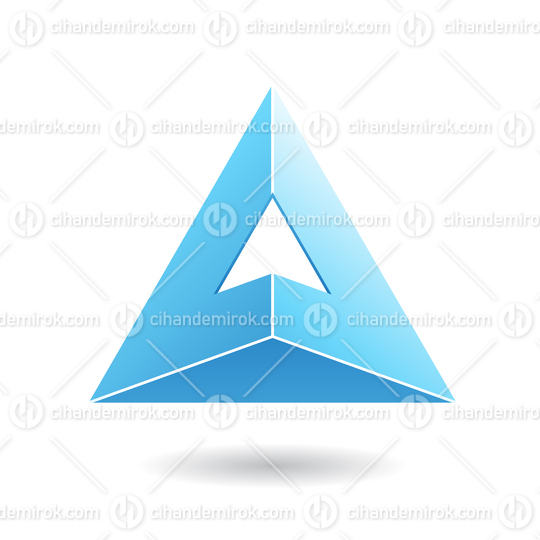 3d Blue Abstract Pyramid Shaped Icon of Letter A