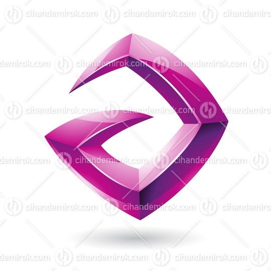 3d Glossy Magenta Logo Shape of Letter A with Sharp Ends
