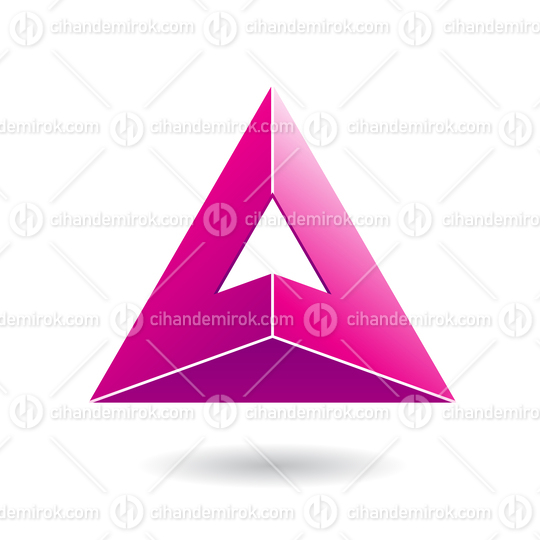 3d Magenta Abstract Pyramid Shaped Icon of Letter A