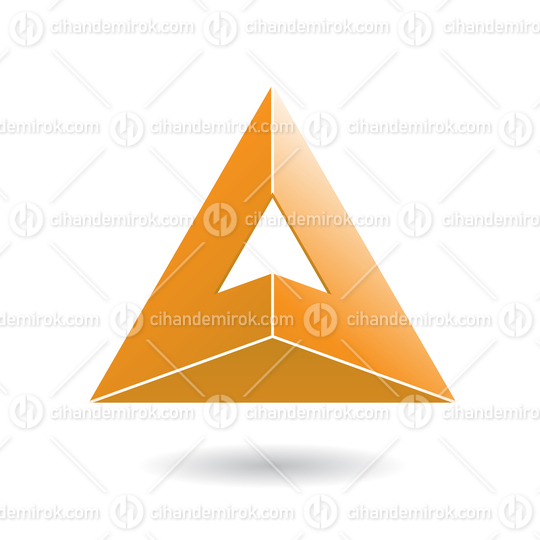 3d Orange Abstract Pyramid Shaped Icon of Letter A