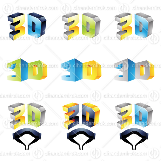 3D Viewing Experience Logos with Glasses