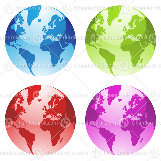 4 Colourful Globes