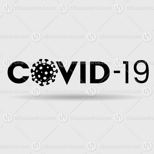 Abstract Black Coronavirus Icon with Covid-19 Text