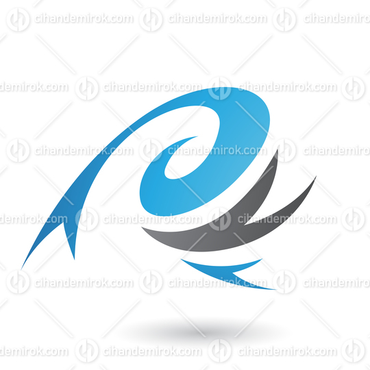 Abstract Blue and Black Wind and Twister Shape Vector Illustration Vector Illustration