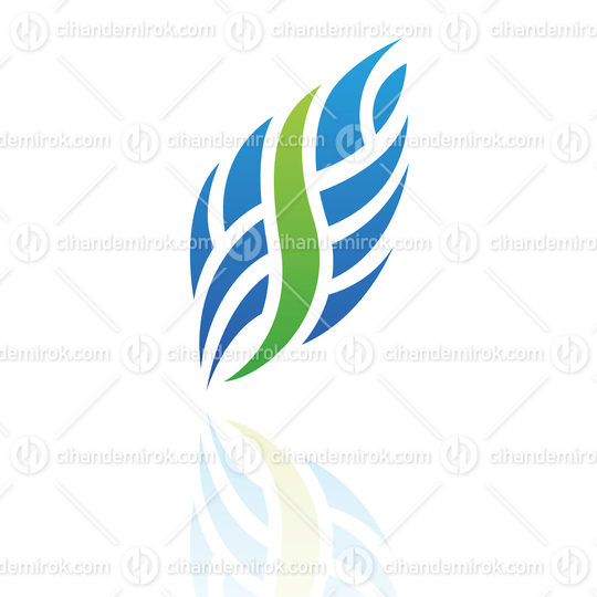Abstract Blue and Green Nature Elements Logo Icon