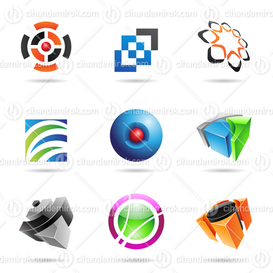 Abstract Geometrical Colorful Icon Set