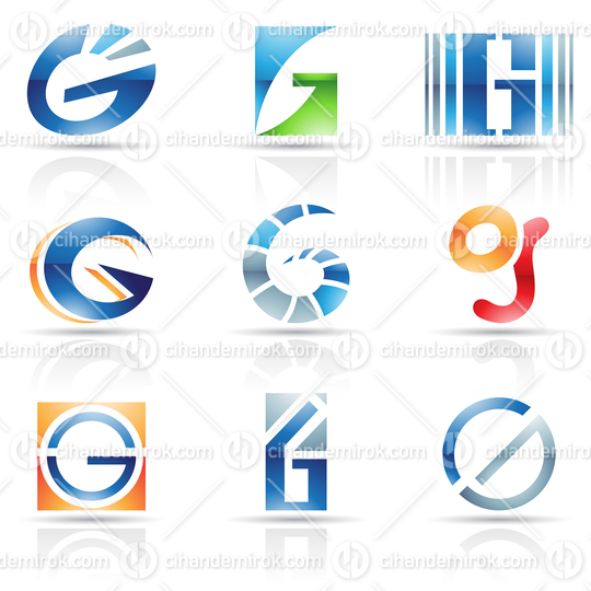 Abstract Glossy Icons Based on the Letter G