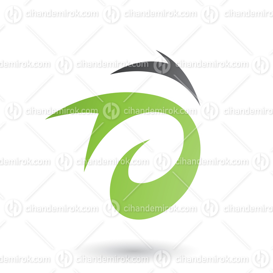 Abstract Green and Black Wind and Twister Shape Vector Illustration