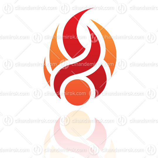 Abstract Orange and Red Fire Like Logo Icon