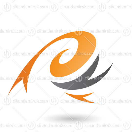 Abstract Orange Wind and Twister Shape Vector Illustration