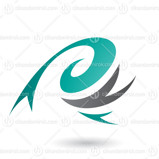 Abstract Persian Green Wind and Twister Shape Vector Illustration