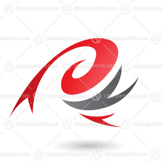 Abstract Red Wind and Twister Shape Vector Illustration