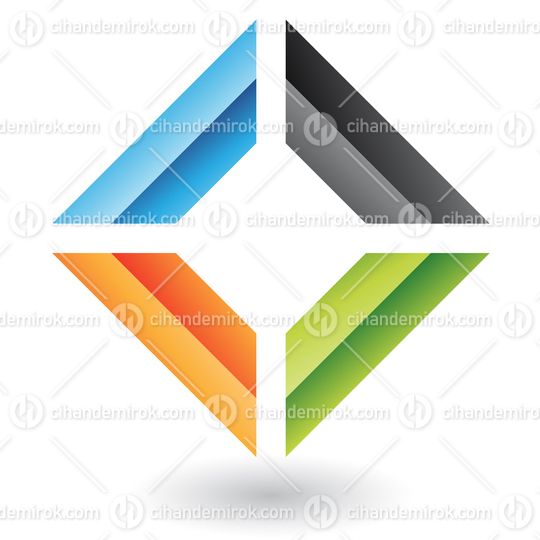Abstract Square Frame Logo Icon with Colorful Edges