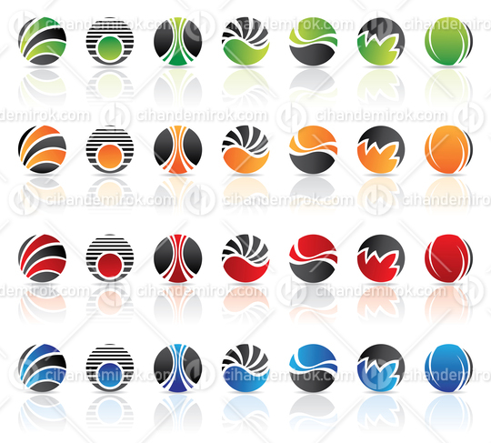 Abstract Striped Round Icons