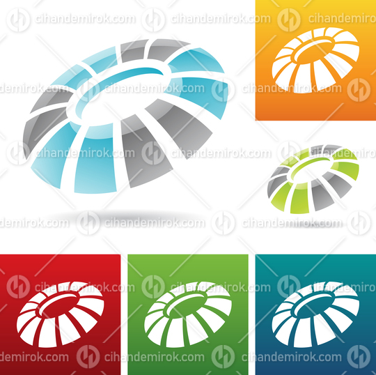 Abstract Striped Round Icons