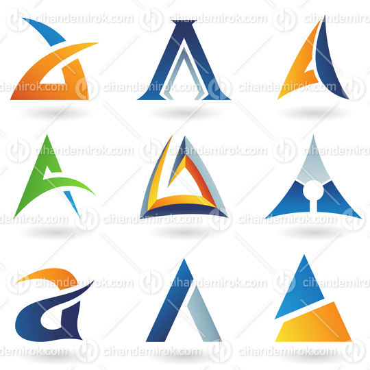 Abstract Vector Icons Based on the Letter A