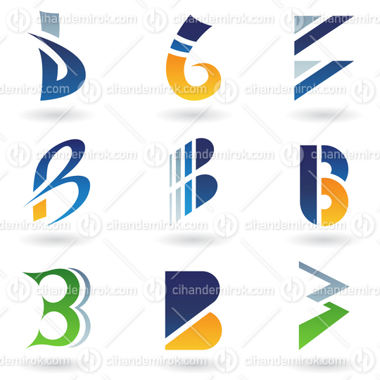 Abstract Vector Icons Based on the Letter B
