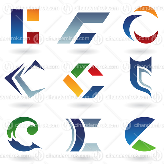 Abstract Vector Icons Based on the Letter C