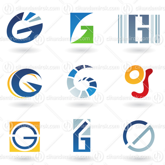 Abstract Vector Icons Based on the Letter G