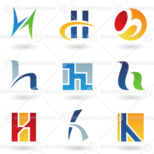Abstract Vector Icons Based on the Letter H