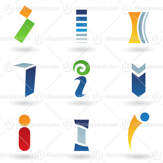 Abstract Vector Icons Based on the Letter I