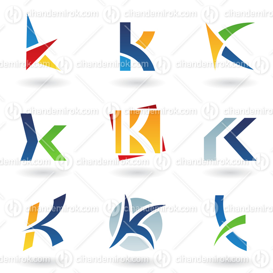 Abstract Vector Icons Based on the Letter K