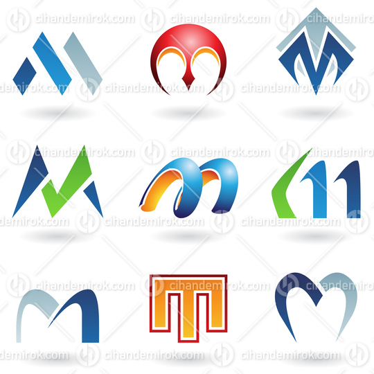 Abstract Vector Icons Based on the Letter M