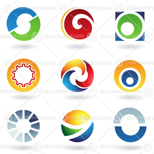 Abstract Vector Icons Based on the Letter O