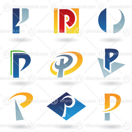 Abstract Vector Icons Based on the Letter P
