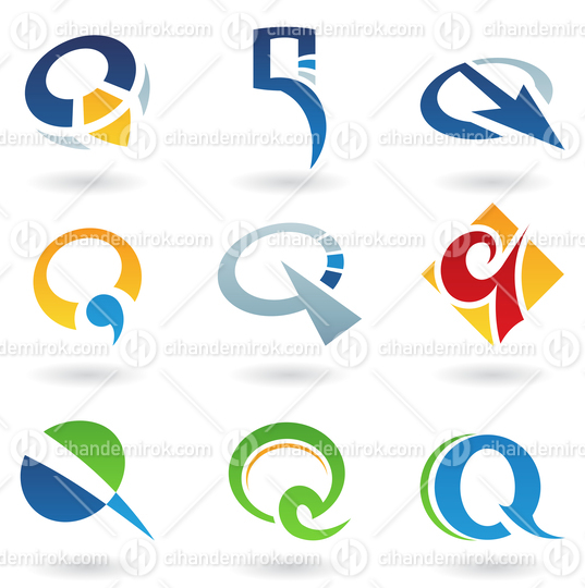 Abstract Vector Icons Based on the Letter Q