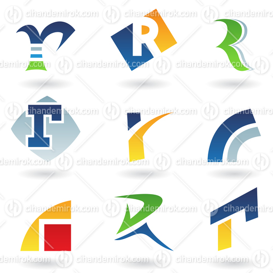 Abstract Vector Icons Based on the Letter R