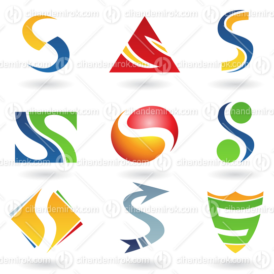 Abstract Vector Icons Based on the Letter S