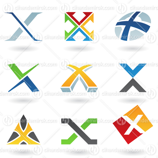 Abstract Vector Icons Based on the Letter X