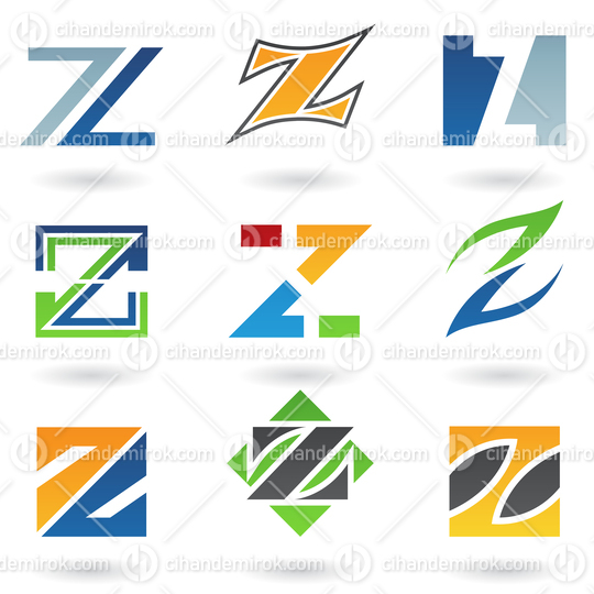Abstract Vector Icons Based on the Letter Z 