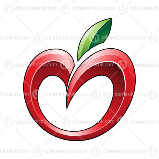 Apple Icon in Shades of Green and Red