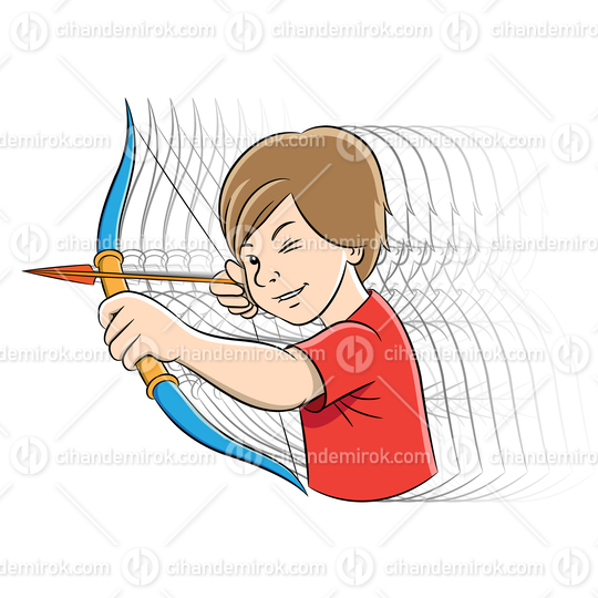 Archer Boy Cartoon with Motion Ghosting