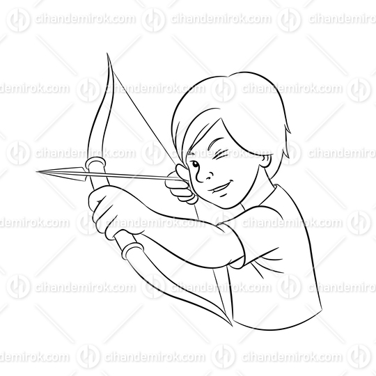Archer Boy with Black Outlines
