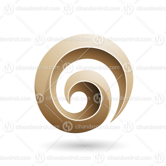 Beige 3d Glossy Swirl Shape Vector Illustration