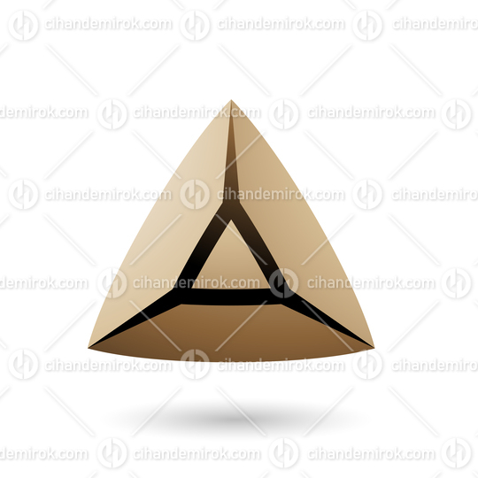 Beige and Bold 3d Pyramid Vector Illustration