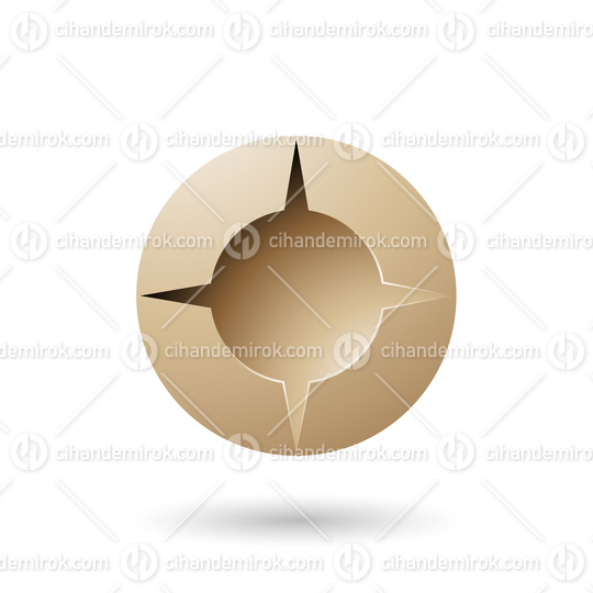 Beige and Bold Shaded Round Icon Vector Illustration
