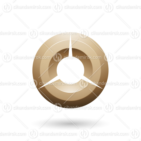 Beige Glossy Shaded Circle Vector Illustration