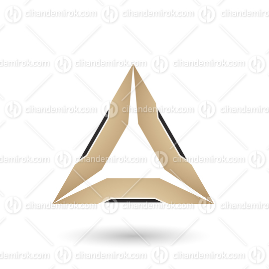 Beige Triangle with Black Edges Vector Illustration