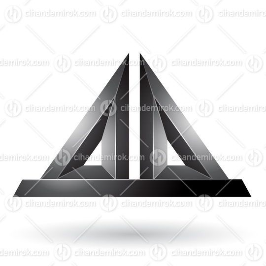 Black 3d Pyramidical Embossed Shape Vector Illustration
