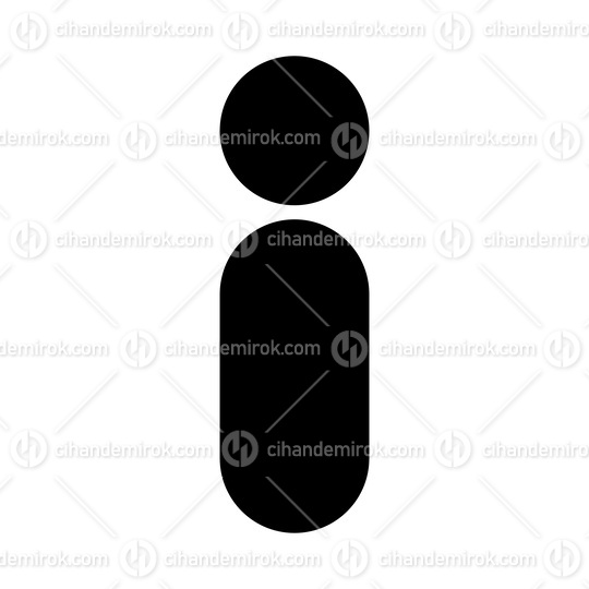 Black Abstract Round Person Shaped Letter I Icon