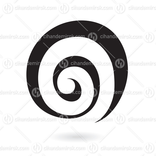 Black Abstract Spiral Galaxy Icon 
