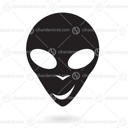 Black Alien Face Icon