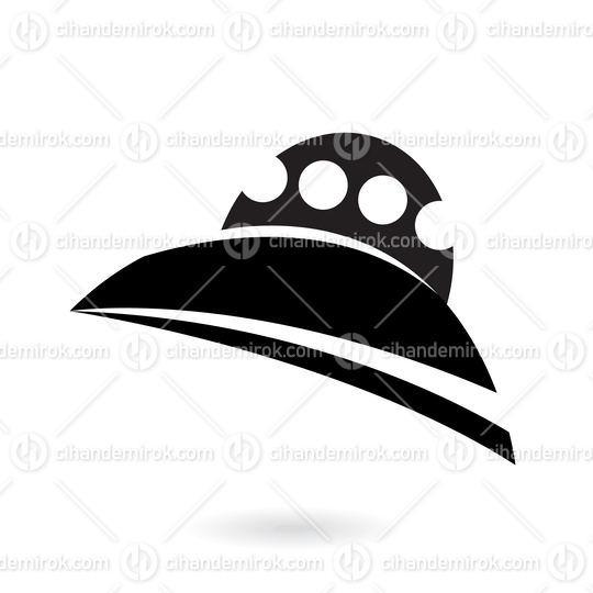 Black Alien Spaceship or Saucer Icon